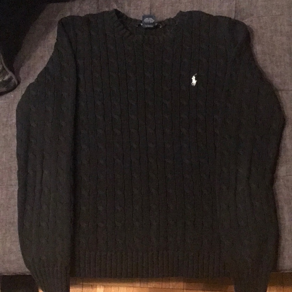 Black polo sweater